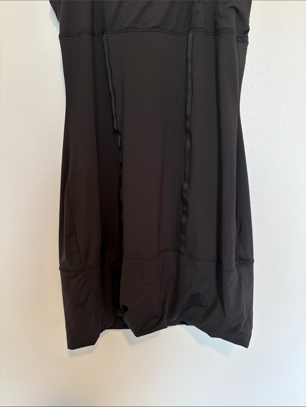 Lija Stretchy Jerseu Knit Sleeveless Square Neck Athletic Dress Black Medium - Picture 4 of 8